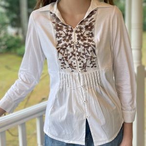 Embroidered White Blouse